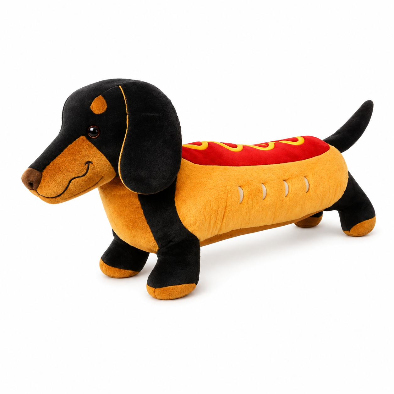 30cm hotdog zwarte teckel knuffel