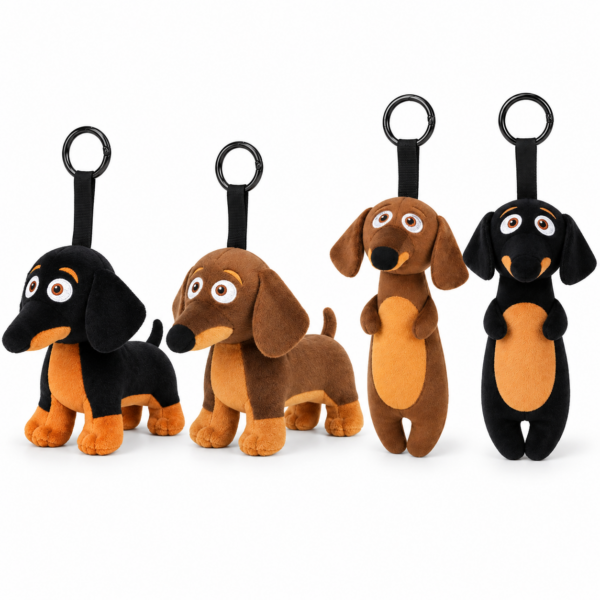 Teckel sleutelhanger pluche - 17cm