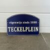 Metalen bord teckelplein blauw