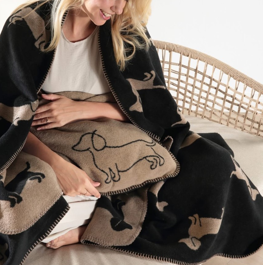 zwarte teckel plaid teckel deken