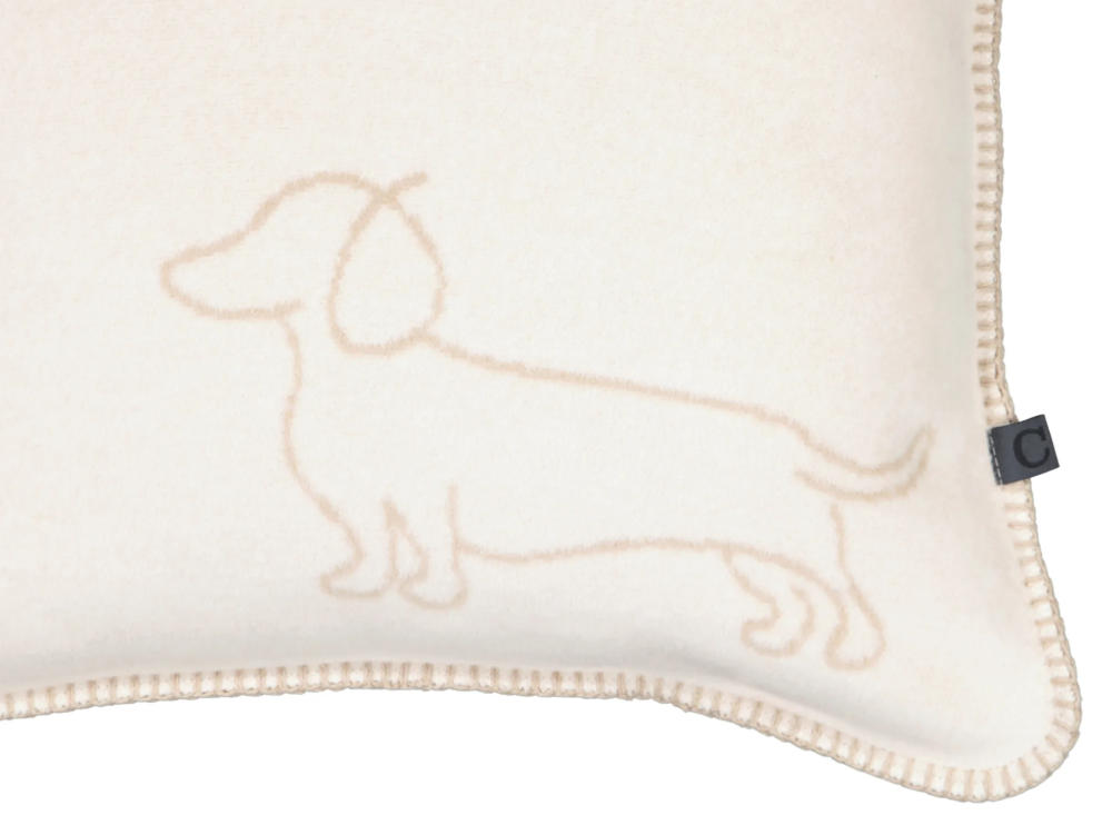 beige teckel kussenhoes 50x50