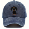 Navy blue pet met teckelprint
