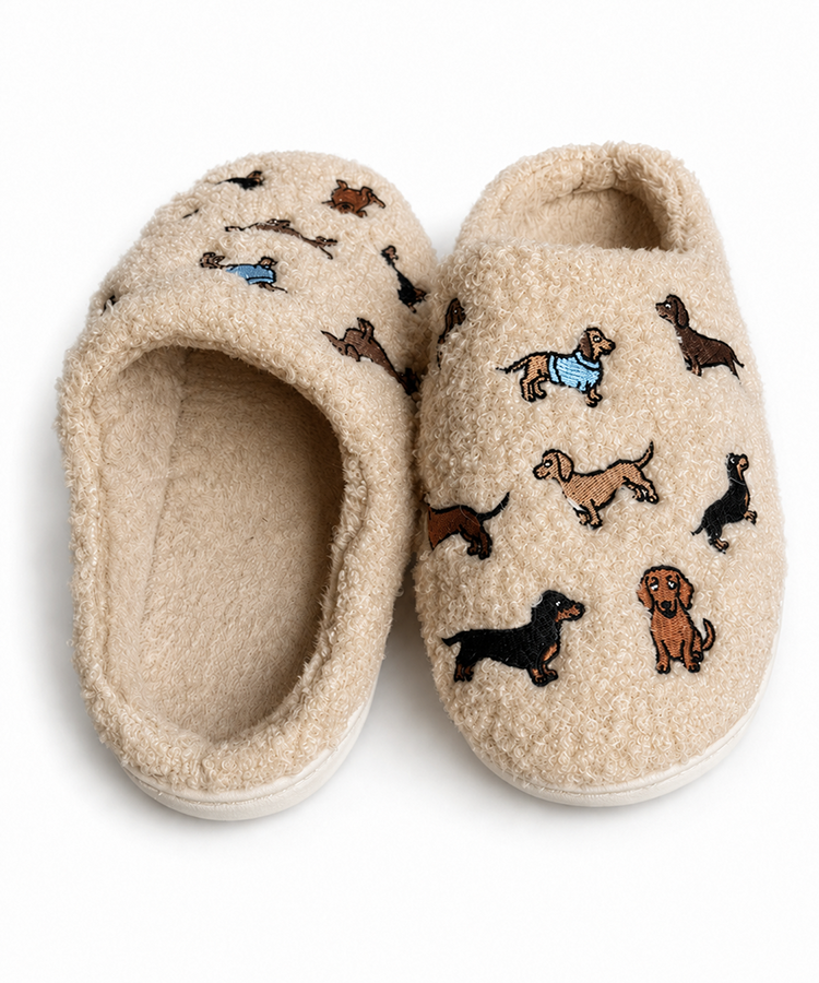 Crazy Teckel pantoffels teckelprint