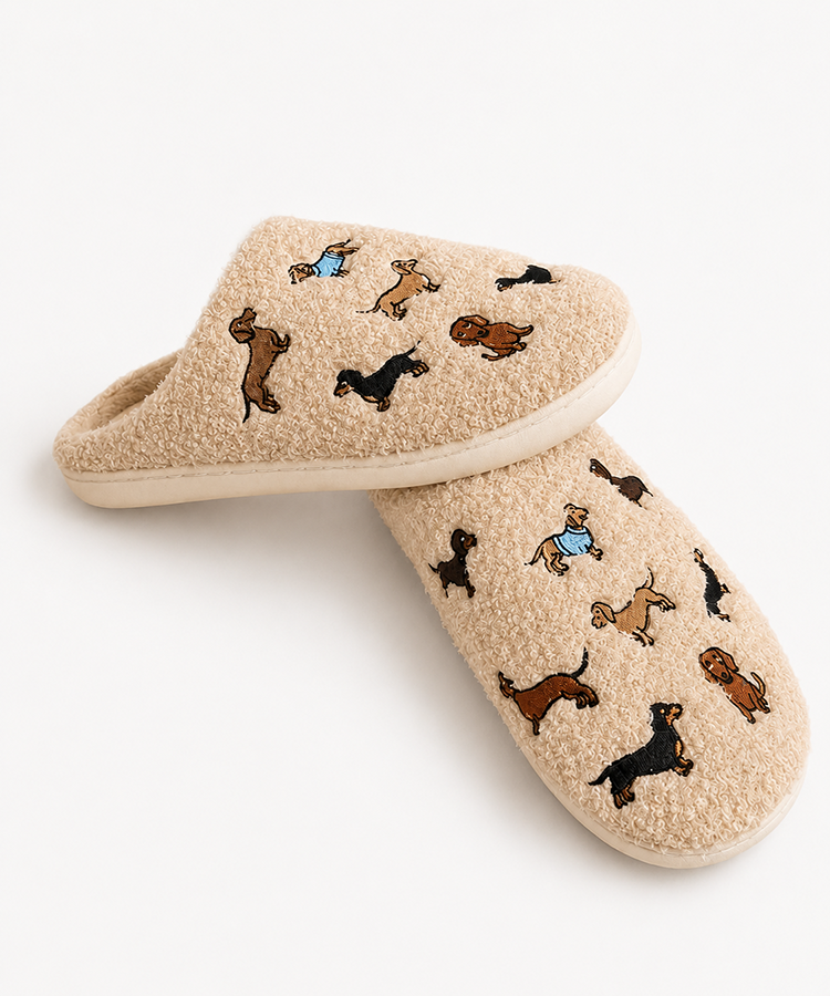 Crazy Teckel pantoffels teckelprint