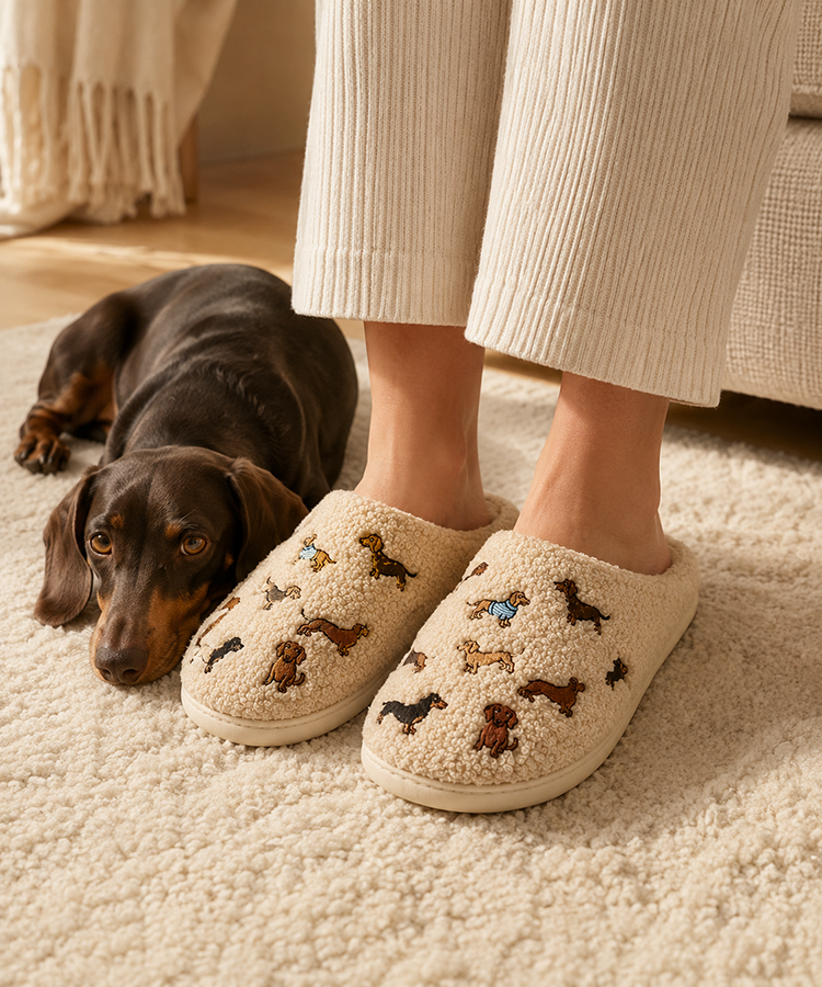 Crazy Teckel pantoffels teckelprint
