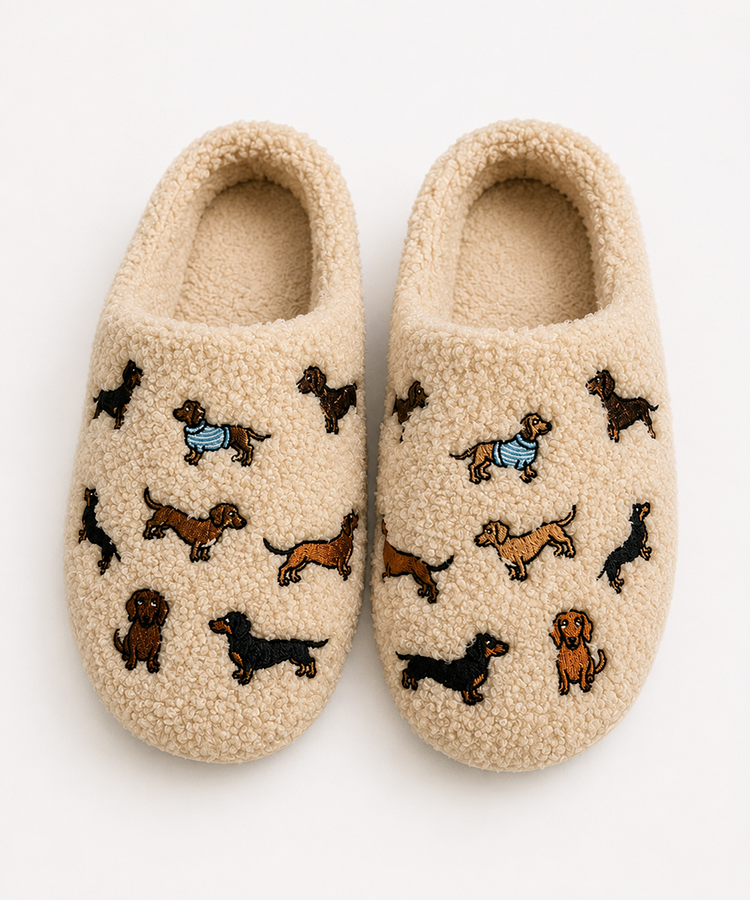 Crazy Teckel pantoffels teckelprint