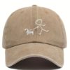 Pet met grappige teckelprint_khaki