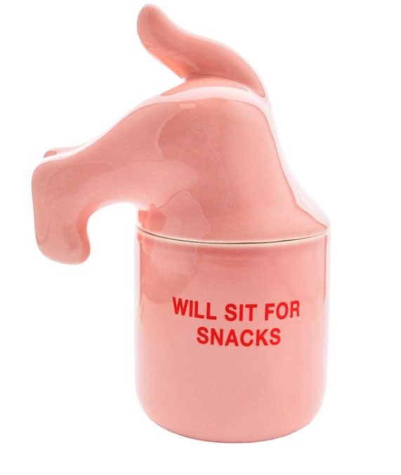 Koekjestrommel roze snacks teckel