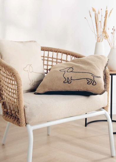 zwarte teckel kussenhoes 50x50