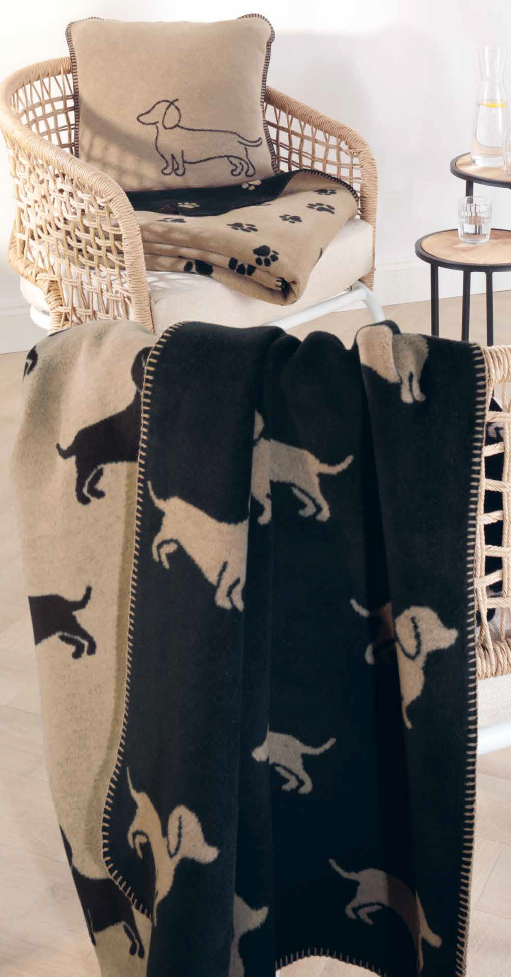 zwarte teckel plaid teckel deken