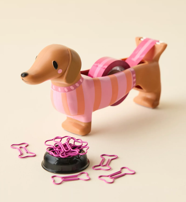 teckel tape dispenser met paperclips