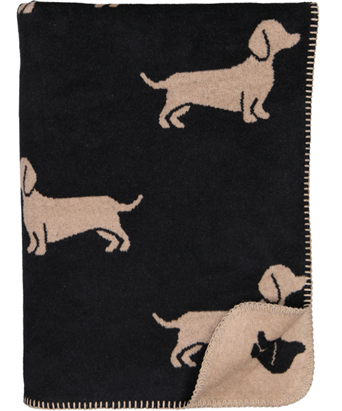 zwarte teckel plaid teckel deken