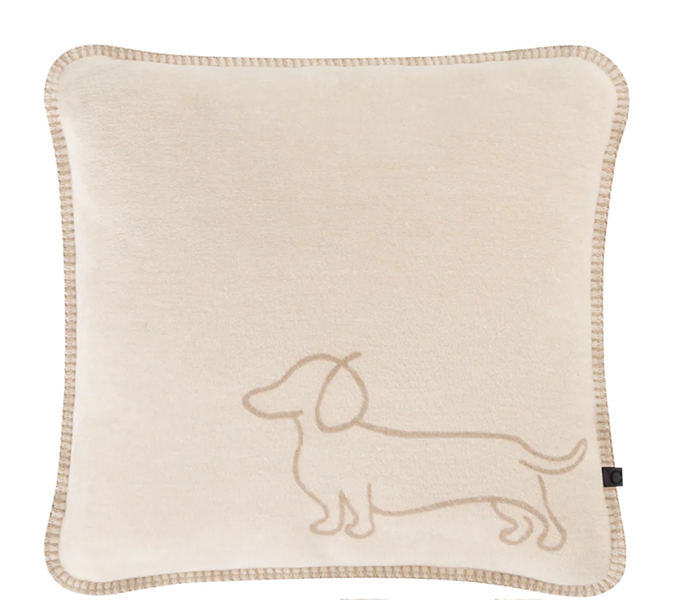 beige teckel kussenhoes 50x50