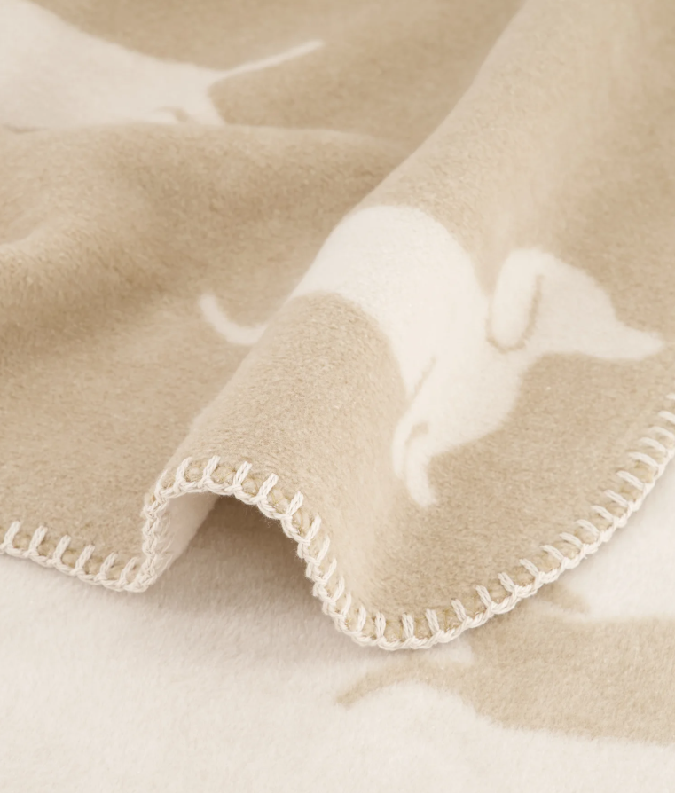 beige teckel plaid beige teckel deken