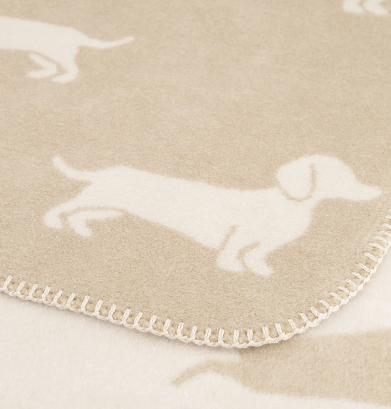 beige teckel plaid beige teckel deken