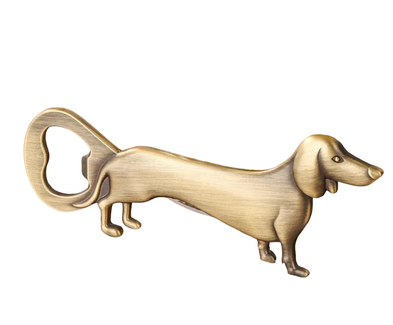 bronzen flessenoper teckel 1