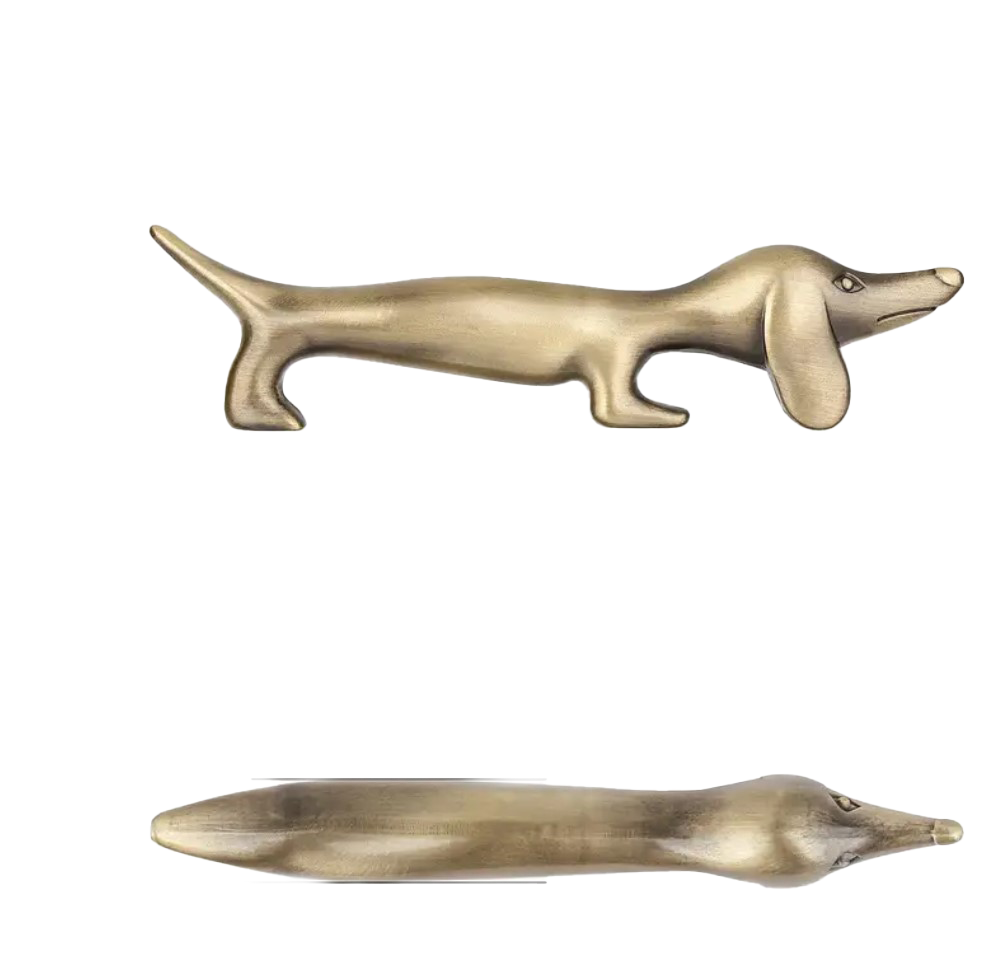 gouden multifunctionele teckel flesopener beeld