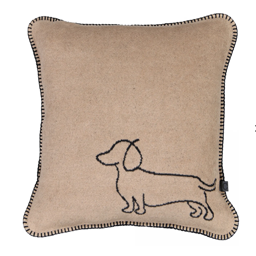 zwarte teckel kussenhoes 50x50