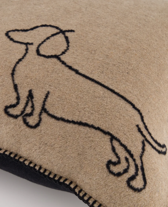 zwarte teckel kussenhoes 50x50