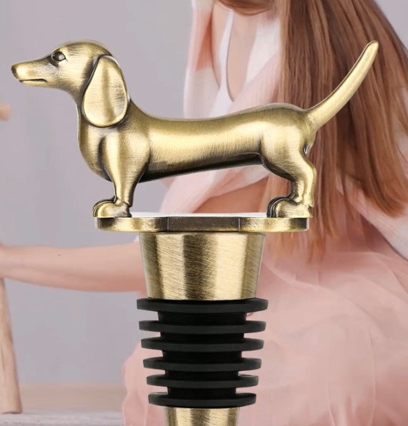 wijnstop brons teckel