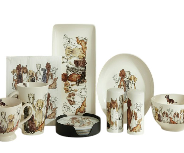 Servies teckels and dogs