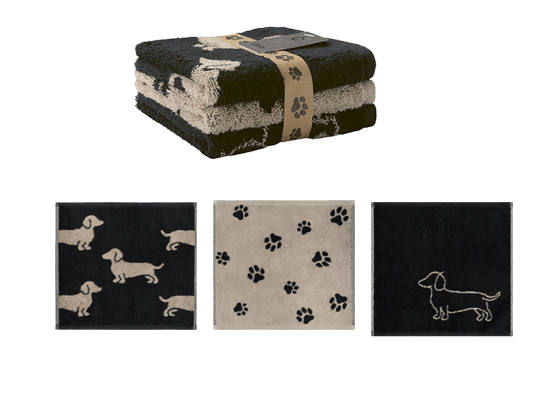 set van 3 zwarte gastendoekjes 30x30cm