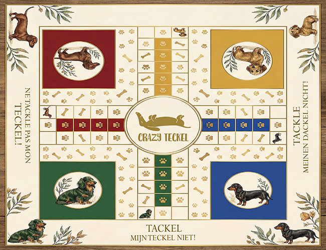 spel teckel mens erger je niet speelbord