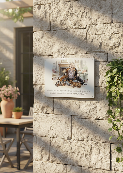 teckel metalen bord meno paws