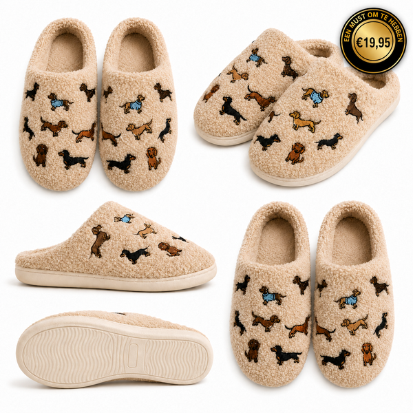 Crazy Teckel pantoffels