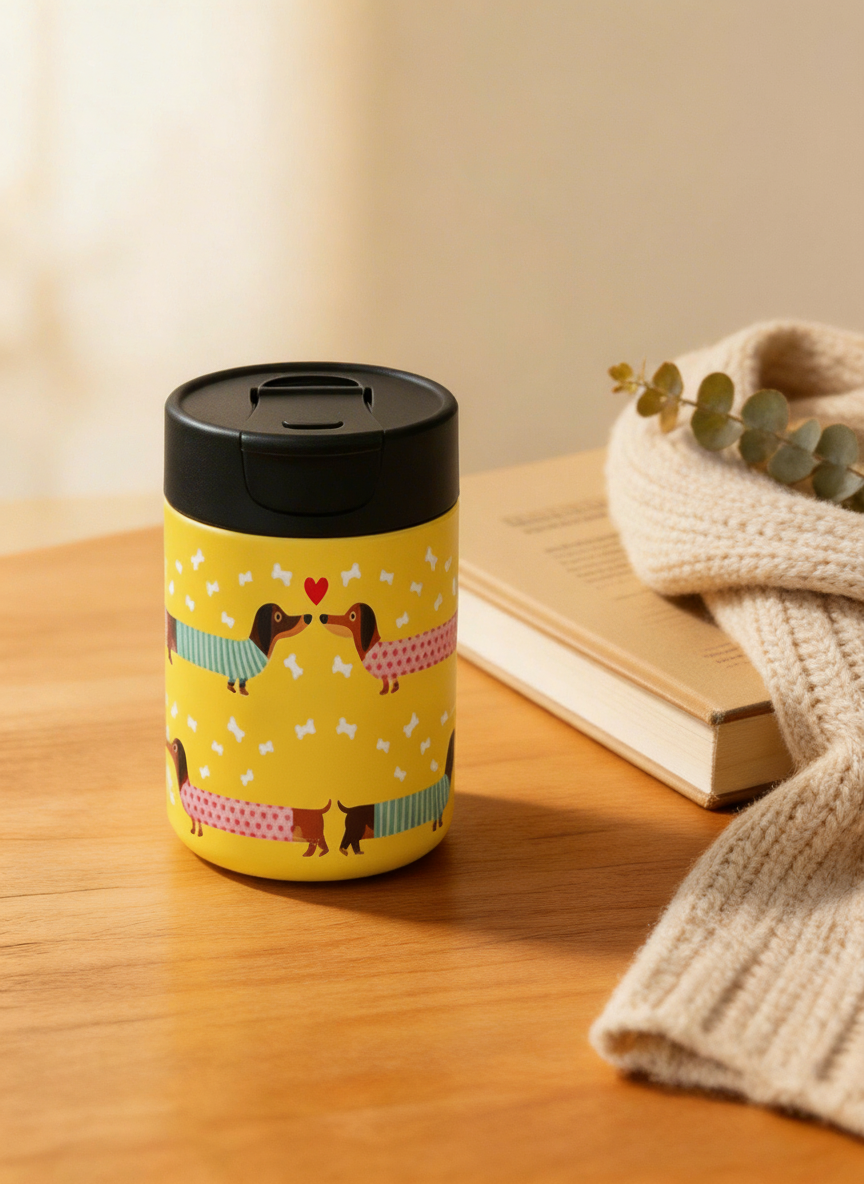 teckel thermosbeker teckelprint 350ml