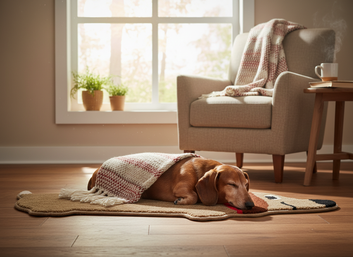 teckel mat teckel tapijt bruin