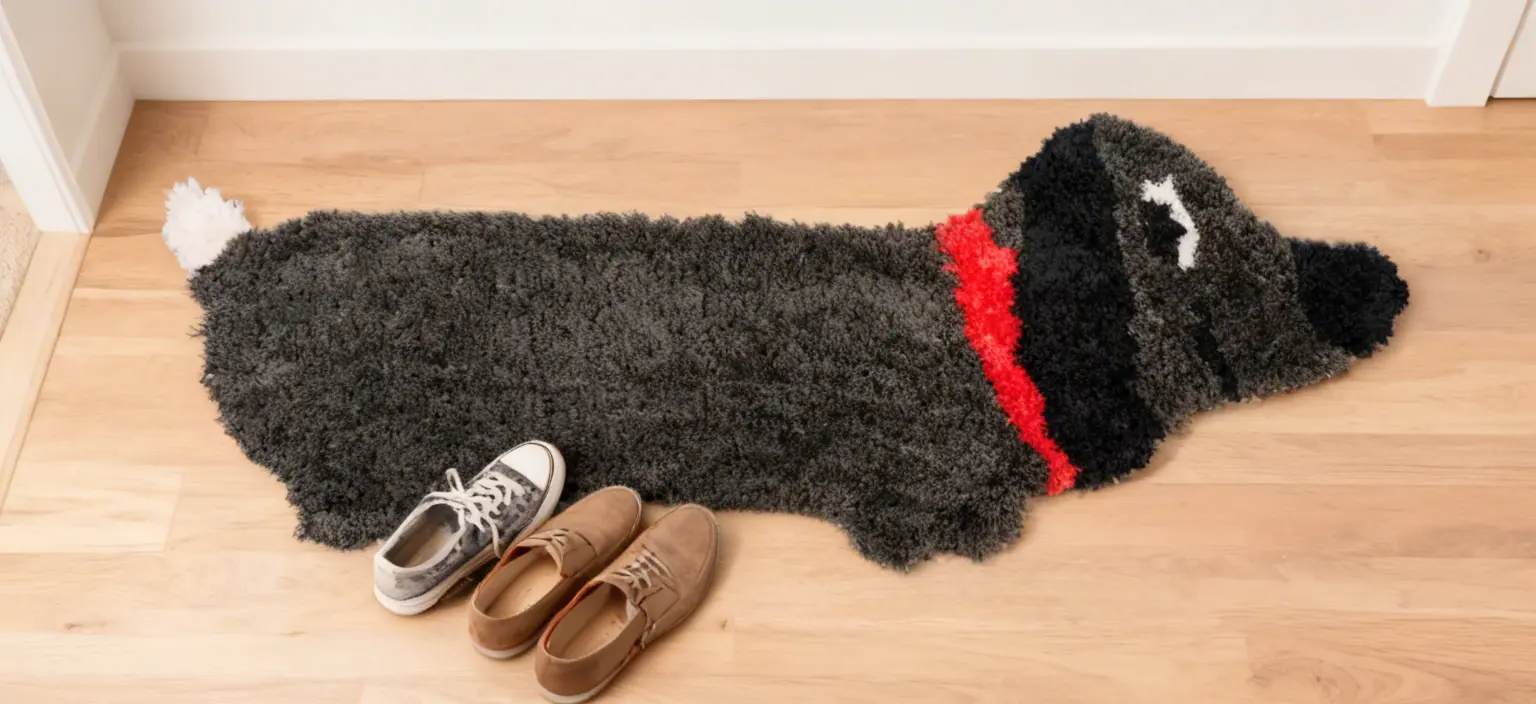 teckel mat teckel tapijt zwart