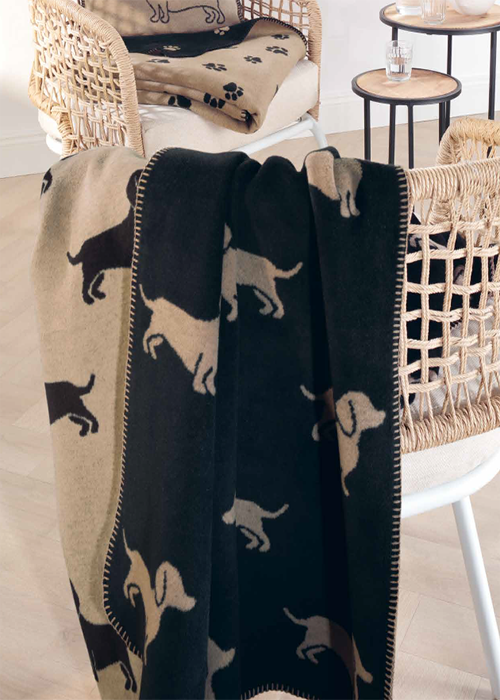 zwarte teckel plaid teckel deken