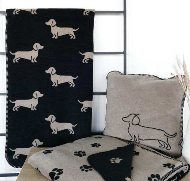 zwarte teckel plaid teckel deken
