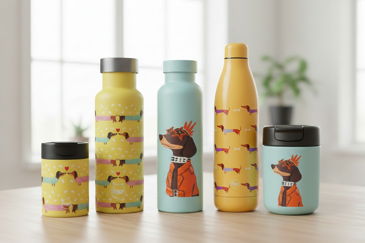 teckel thermosbeker en teckel thermosfles