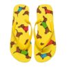 gele teckel flip flops