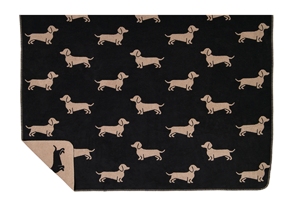 zwarte teckel plaid teckel deken