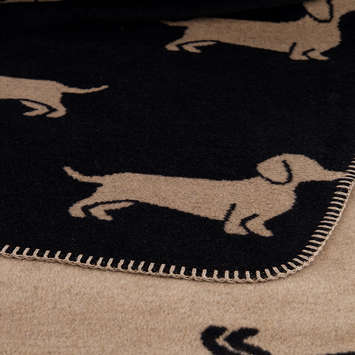 zwarte teckel plaid teckel deken