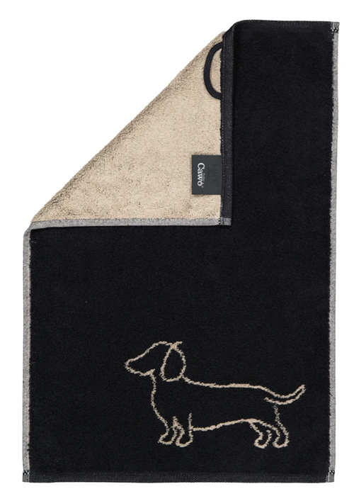 zwarte teckel handdoek 30x50_silhouet 2 - kopie