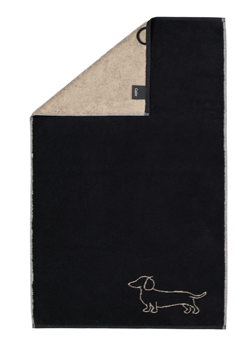 zwarte teckel handdoek 50x100 silouet_2 - kopie